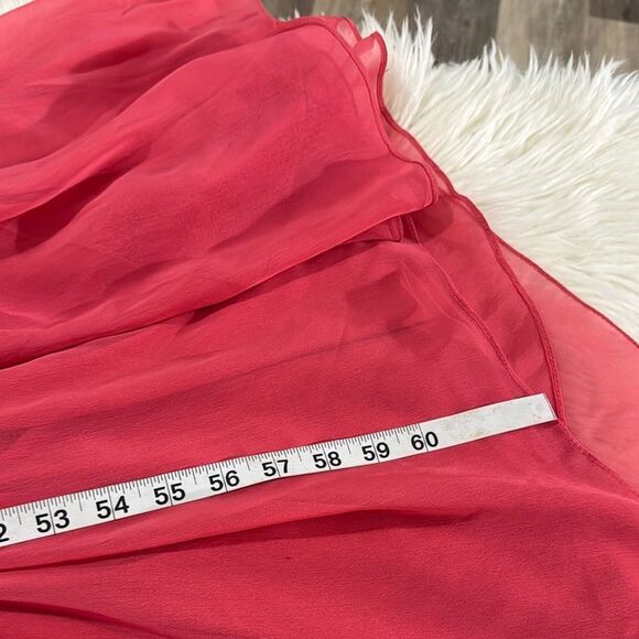 ADRIANNA PAPELL Elegant One-Shoulder Coral Evening Gown Size 12 NWT - Picture 7 of 10